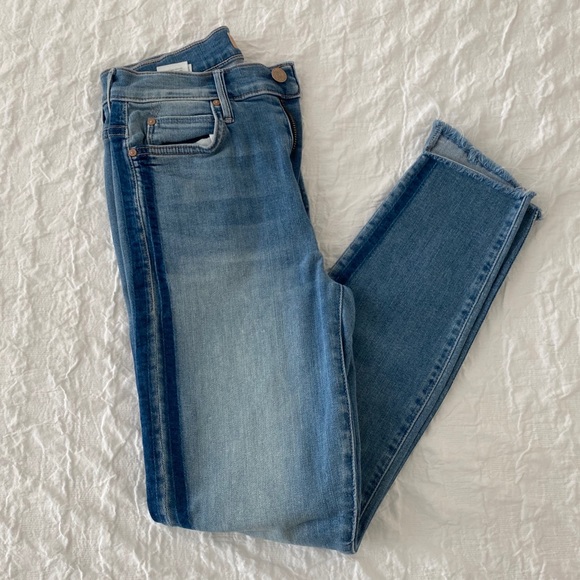 MOTHER Stunner Side-Stripe Ankle Fray Skinny Jeans - Picture 4 of 11